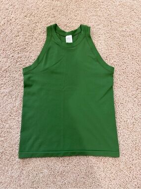 Athleta Forest Green Ribbed Tank - Sleeveless High Neck